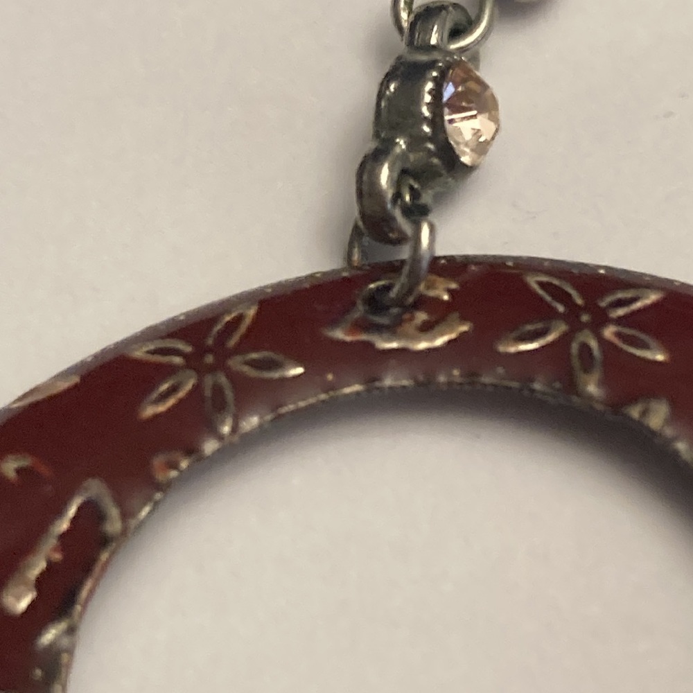 Rose Flower Hoop Circle Earrings - Picture 11 of 16